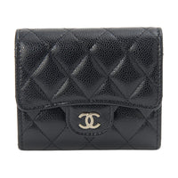 CHANEL Classic Small Flap Tri fold Wallet Black AP0229