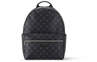 LOUIS VUITTON Discovery Coated Canvas Cow Leather Patchwork Trim Backpack Small Size Men's Black