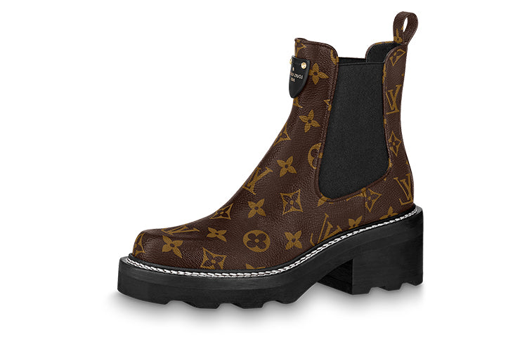 حذاء بوت للكاحل Lv Beaubourg من LOUIS VUITTON للنساء باللون البني