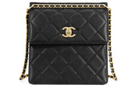 CHANEL Embossed Calfskin With Grains Backpack Regular Women's Black