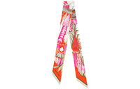 HERMES Silk Scarves Women's Orange Peach Pink