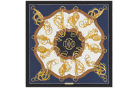 HERMES Silk Scarves Unisex Navy Blue