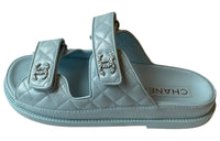 CHANEL Slide Slippers Women's Blue