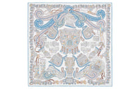 HERMES Silk Scarves Unisex Blue