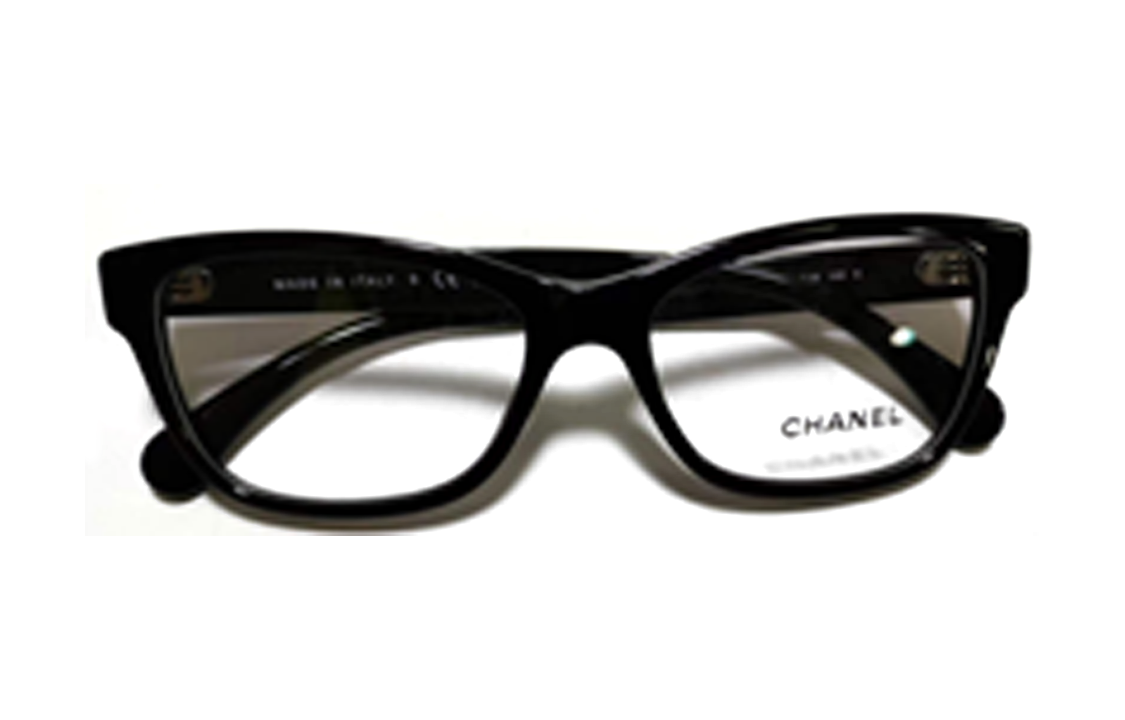 إطار نظارات CHANEL ذو شكل غير منتظم للنساء باللون الأسود
