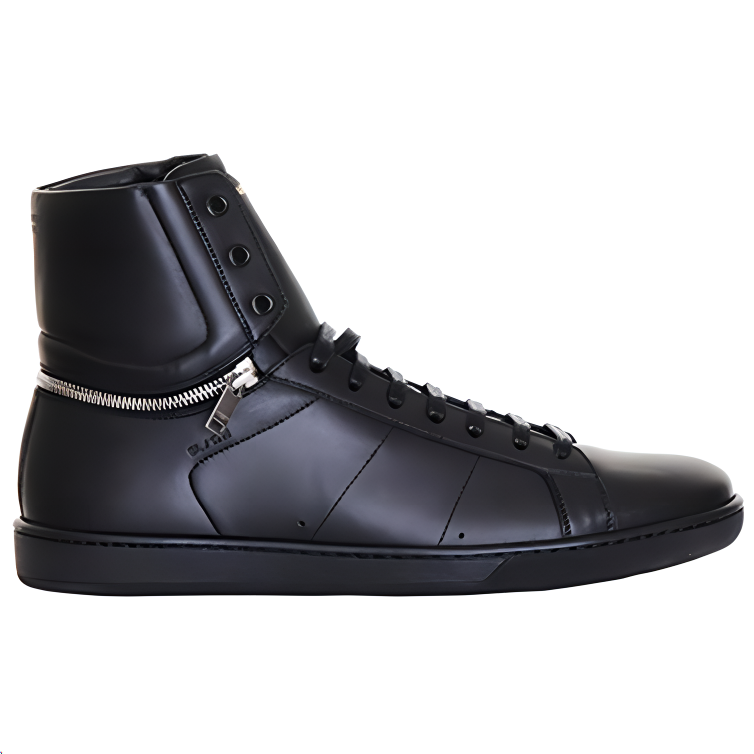 حذاء كاجوال رجالي من SAINT LAURENT برقبة عالية باللون الأسود