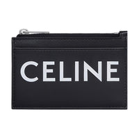 CELINE Leather Coin Purse, Card Holder Unisex Black
