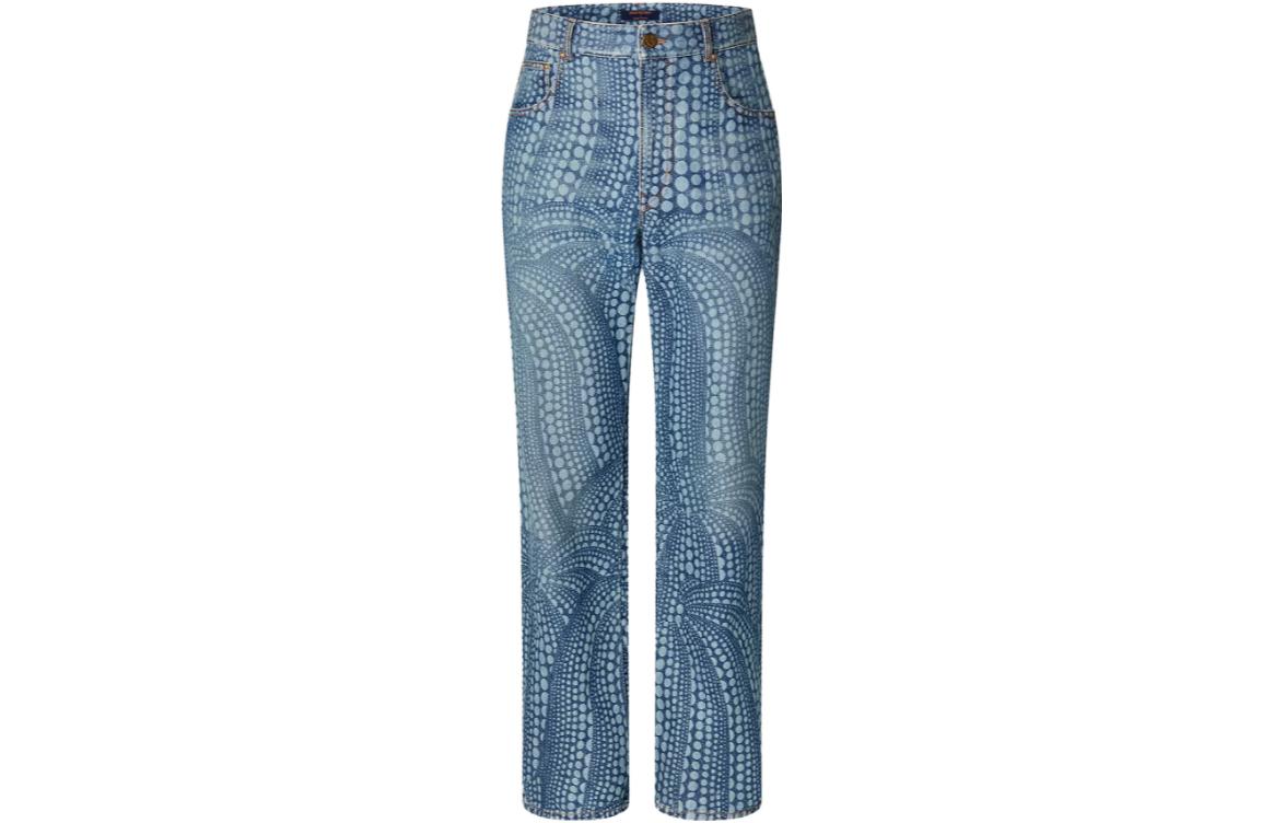 بنطلون جينز رجالي أزرق من LOUIS VUITTON X Yayoi Kusama SS23 Pumpkin
