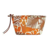 HERMES Silk Clutch Women's Orange & Multicolor