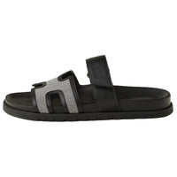 HERMES Chypre Rubber Sole Slip Resistant Slide Slippers Men's Black