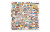 HERMES Silk Scarves Women's White/Brown/Green