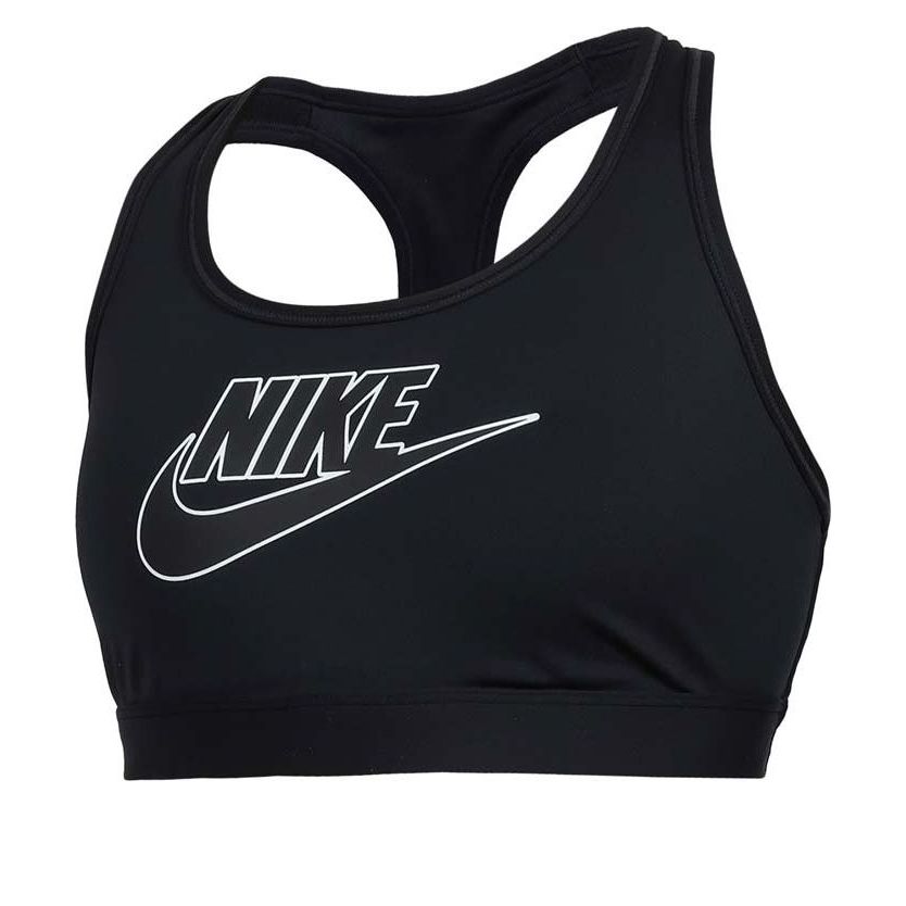 (WMNS) حمالة صدر رياضية متوسطة الدعم من Nike Swoosh "أسود وأبيض" FB4081-010