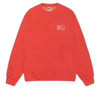 Nike x Stussy Pigment Dyed Fleece Crew Sweater 'Habanero Red' FQ3015-642