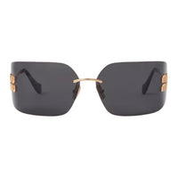 MIU MIU Irregular Shape Sunglasses Women's Gold