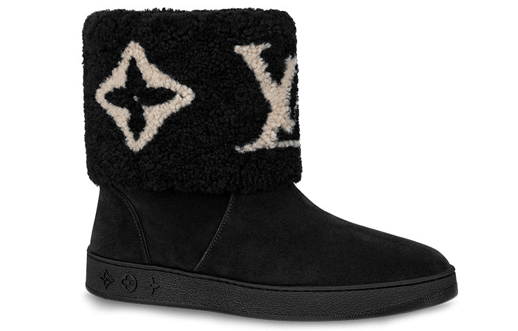 حذاء ثلجي مقاوم للانزلاق دافئ من LOUIS VUITTON للنساء باللون الأسود