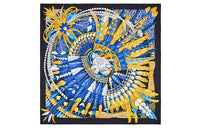 HERMES Silk Scarves Unisex Black