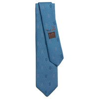 HERMES Mulberry Silk Ties Men's Sky Blue