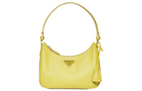 PRADA Leather One Shoulder Handbag Mini Women's Yellow