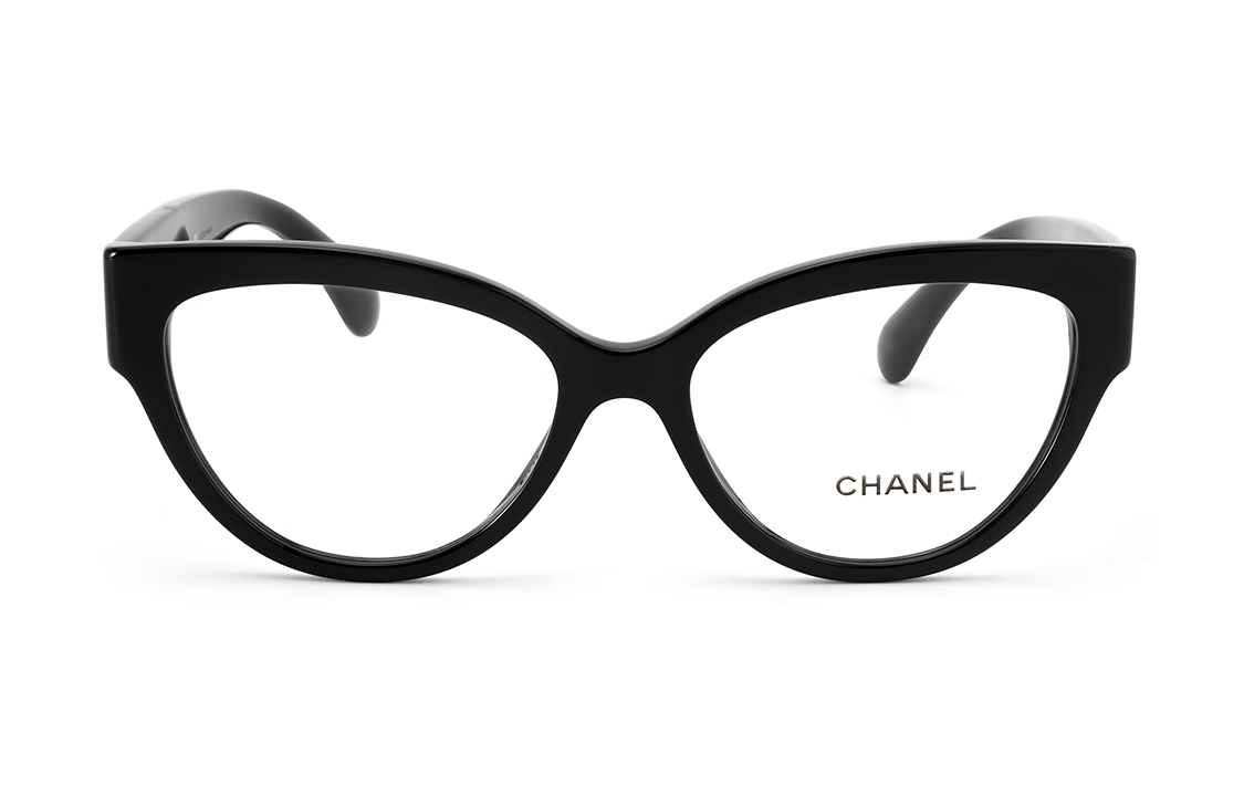 إطار نظارات CHANEL بإطار عين القطة للجنسين باللون الأسود