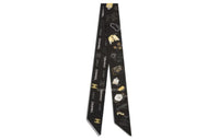 CHANEL Silk Scarves Women's Black