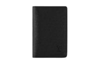 LOUIS VUITTON Tajia Cow Leather Card Holder Wallet Men's Black