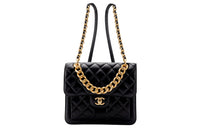 CHANEL Cow Leather Flap Backpack Women's Black