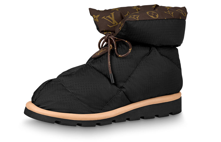 حذاء بوت كاحل مريح من LOUIS VUITTON "أسود مع بني" للنساء
