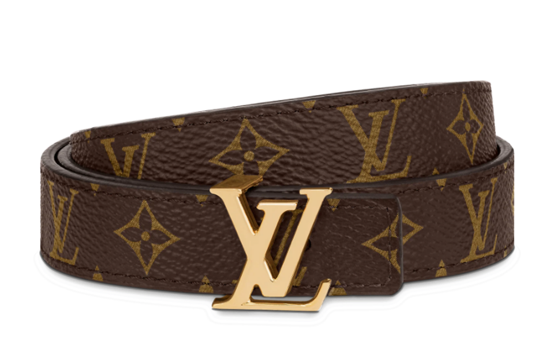 أحزمة جلدية نسائية من LOUIS VUITTON مصنوعة من جلد البقر باللون البني، العرض: 2 سم