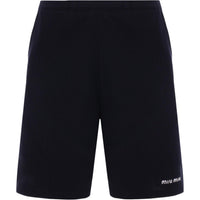 MIU MIU Logo Embroidered Shorts
