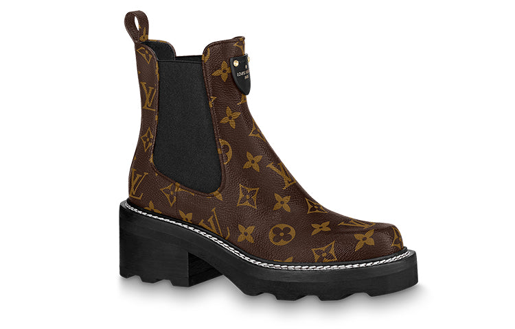 حذاء بوت للكاحل Lv Beaubourg من LOUIS VUITTON للنساء باللون البني