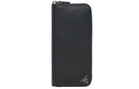 PRADA Cow Leather Wallet Men's Black With Gold Text