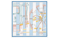 HERMES Silk Scarves Women's Sky Blue