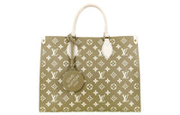 LOUIS VUITTON Onthego Mm Khaki Green/Beige/Cream