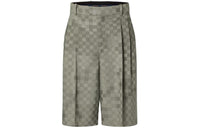 LOUIS VUITTON Tailored Wide Damier Damoflage Wool Shorts