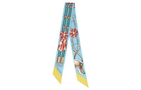 HERMES Jumping Silk Scarves Women's Light Blue