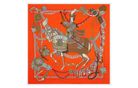HERMES Silk Scarves Women's Orange