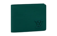 LOUIS VUITTON Multiple Cow Leather Wallet Men's Dark Green