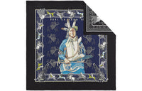 HERMES Silk Scarves Women's Navy Blue Black