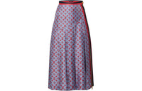 LOUIS VUITTON 1ABRRK 3D Monogram Asymmetrical Pleat Midi Skirt