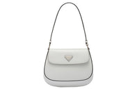 PRADA Leather Shoulder Bag Women's White