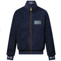 LOUIS VUITTON Leather Patch Fleece Blouson