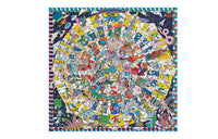HERMES Shawls Unisex Blue Yellow/Multicolor