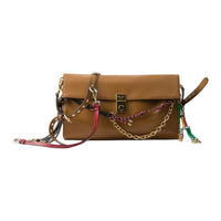 PRADA Leather Shoulder Bag Large Size Women's Caramel