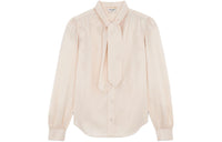 SAINT LAURENT Lavallière-Neck Long-Sleeved Blouse