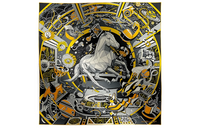 HERMES Silk Scarves Unisex Gray