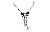 CHANEL Rhinestone Fringe Necklace Unisex