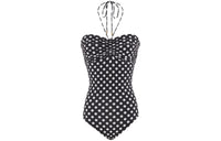SAINT LAURENT Dotted Bustier Swimsuit