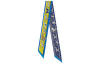 HERMES Silk Scarves Women's Royal Blue/Yellow/Navy Blue