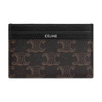 CELINE CANVAS TRIOMPHE Canvas Card Holder Medium Size Men's Black & Brown