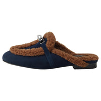 HERMES Oz Slip Resistant Wrap toe Slippers Women's Navy Blue
